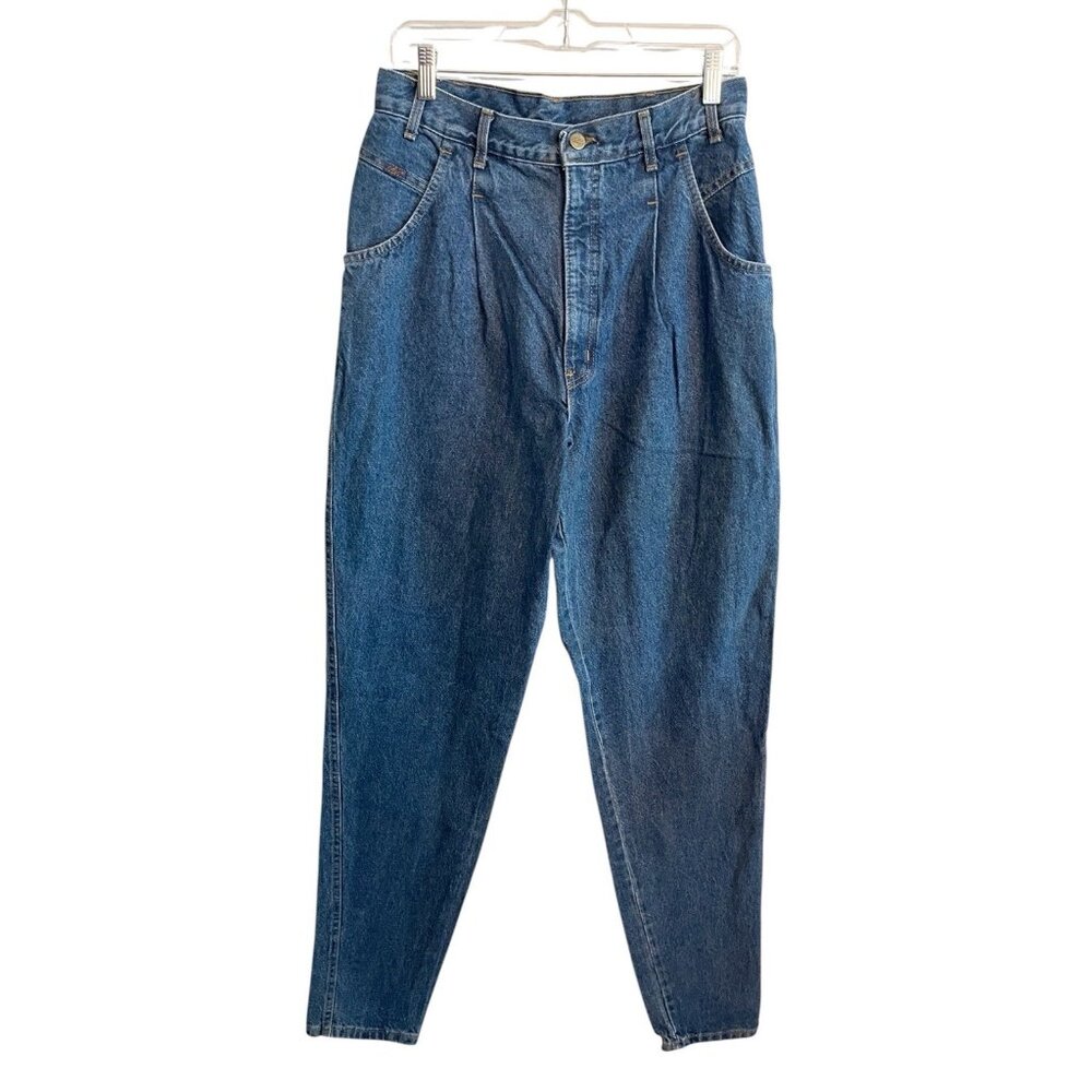 Vintage Chic Jeans 14 Tall High Waist Pleated Tapered Leg Mom Jeans USA 80s 90s